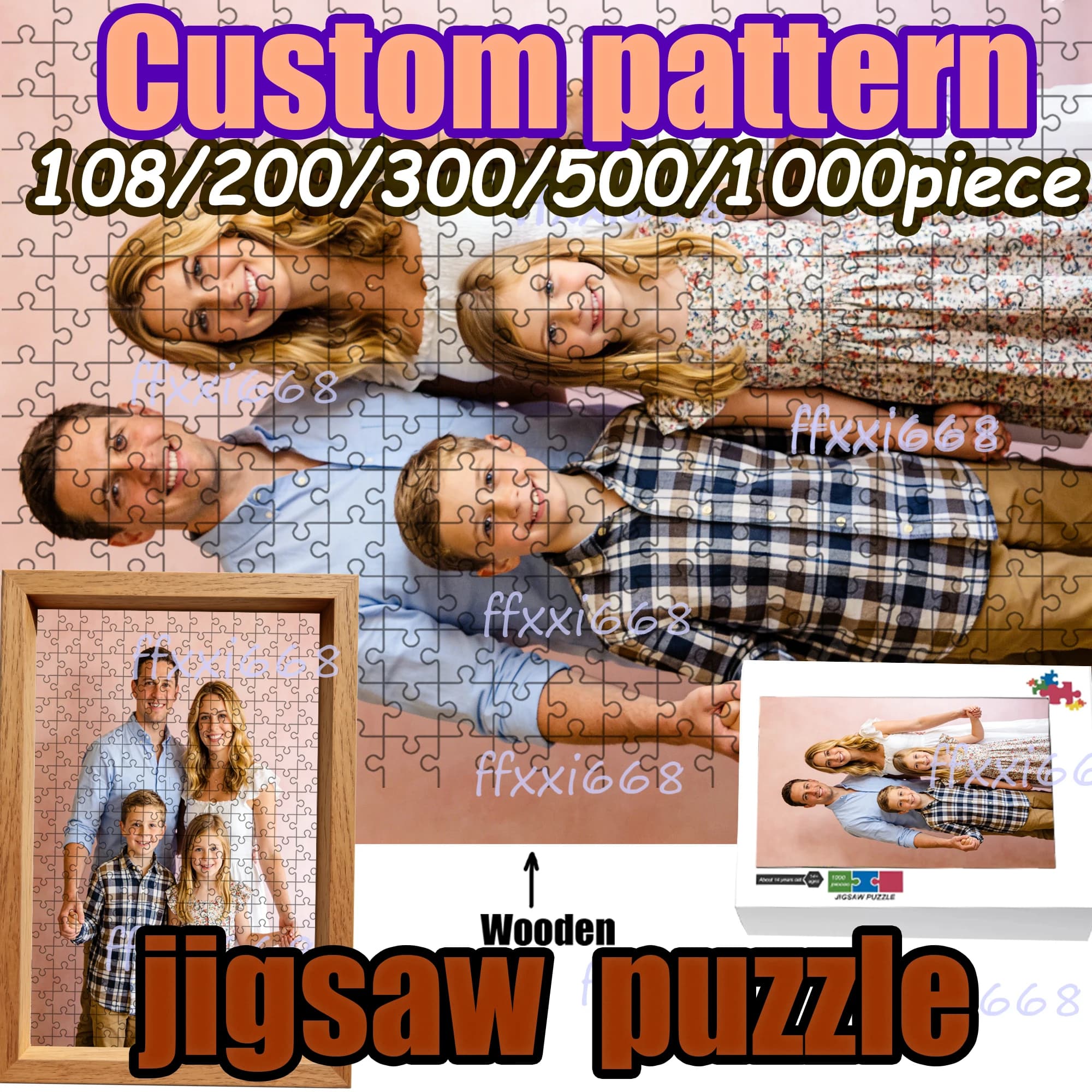 Puzzle personalizzato da 108/200/300/500/1000 pezzi, foto personalizzata, in legno, alta qualità, regalo di compleanno, collezione di souvenir originali