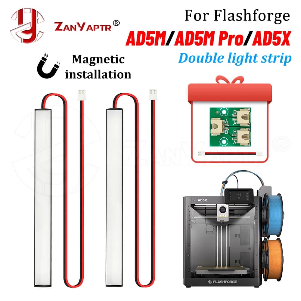 24V LED Double light strip For Flashforge Adventurer 5M AD5M / AD5M Pro / AD5X 3D Printer High Brightness Chamber Lighting Bar