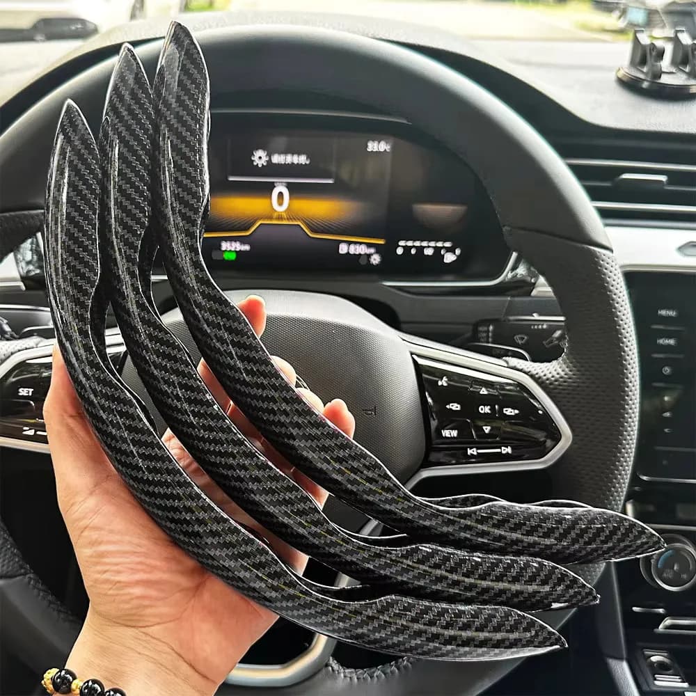 Set of 3 Carbon Fiber and Silicone Covers, Universal Anti-slip Cover for Cars
