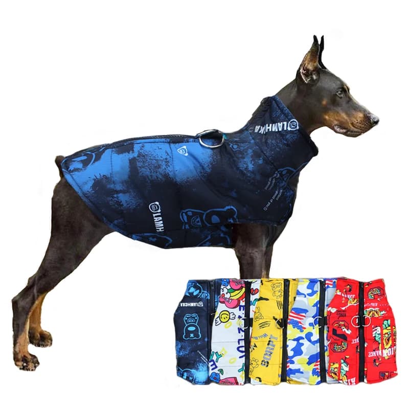 Vestiti invernali per cani di grandi dimensioni gilet impermeabile per cani di grossa taglia con collo alto cappotto caldo per cani da compagnia abbigliamento per Bulldog francese levriero