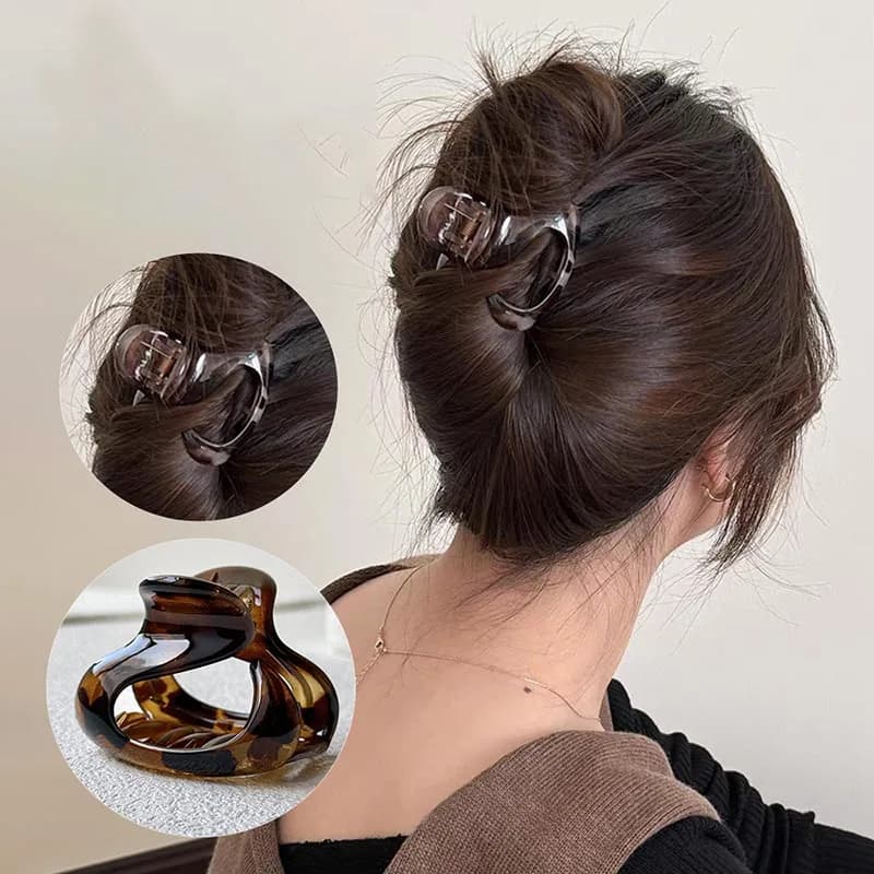 Fermagli per capelli coreani alla moda, a forma di leopardo, irregolari e cavi, in acrilico, per donne e ragazze, fermagli in plastica, accessori per capelli