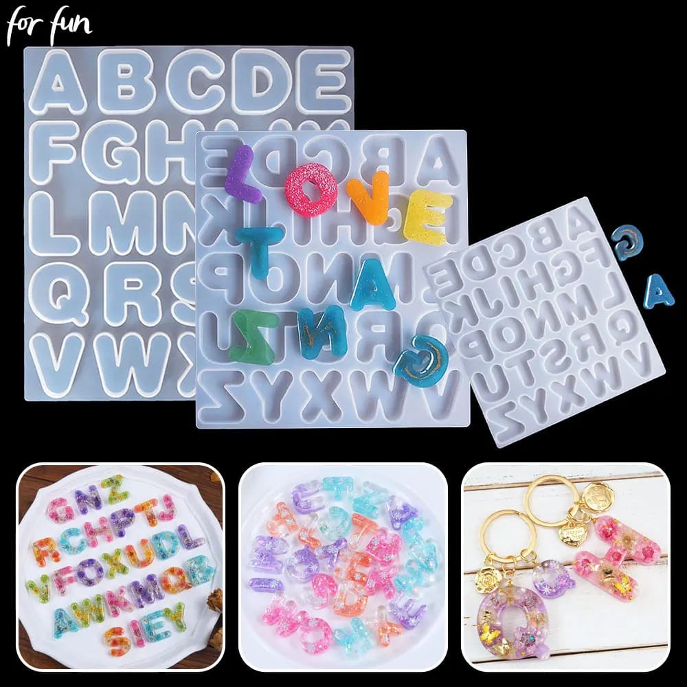 Stampo in silicone per portachiavi con lettere L/M/S, stampo in resina epossidica per alfabeto fai da te, orecchini, ciondoli, gioielli decorativi, artigianato