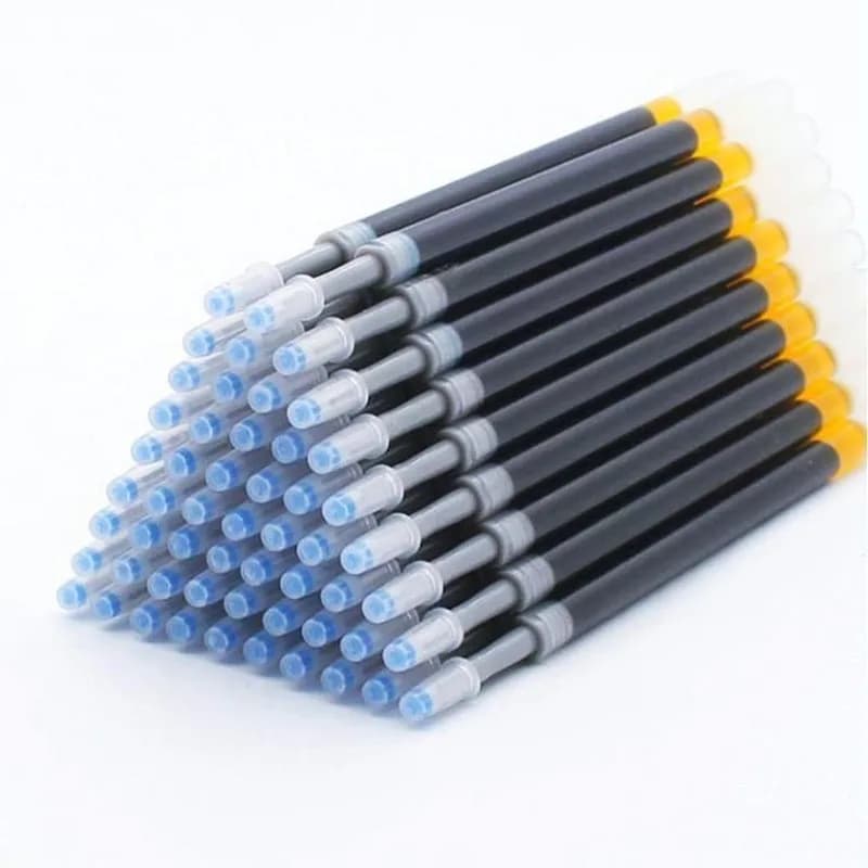 50 Pz/set 11 centimetri Tipo di Presse Penna Gel Ricarica 0.45 millimetri di Diametro Spessore Rosso Blu Nero Ricarica 0.5 millimetri Punta Studente di Scrittura di Cancelleria K35