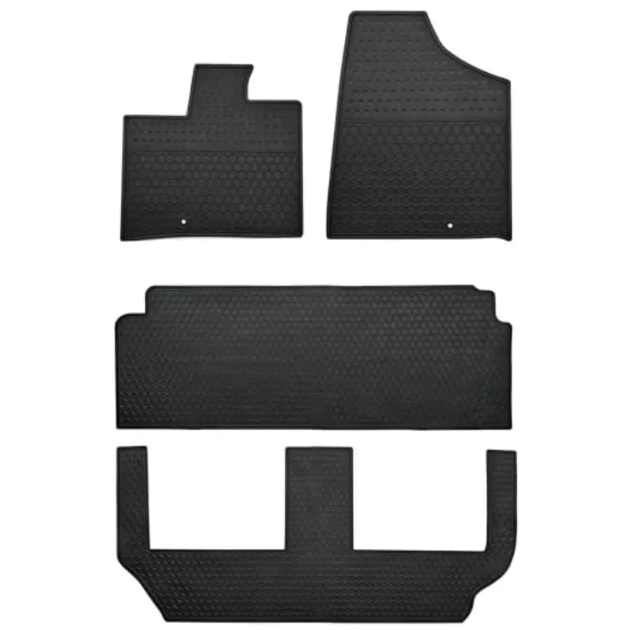 Customized Car Mats for Dodge Grand Caravan/Chrysler Town Country Stow'n Go 2008-2018, 3 Files, Nails, Washables, Resistant