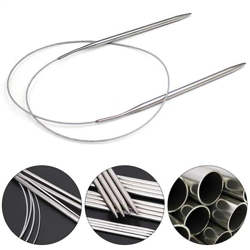 80cm stainless steel round knitting needle, fabric weaving needle, hand crochet needle, DIY craft home sewing needle