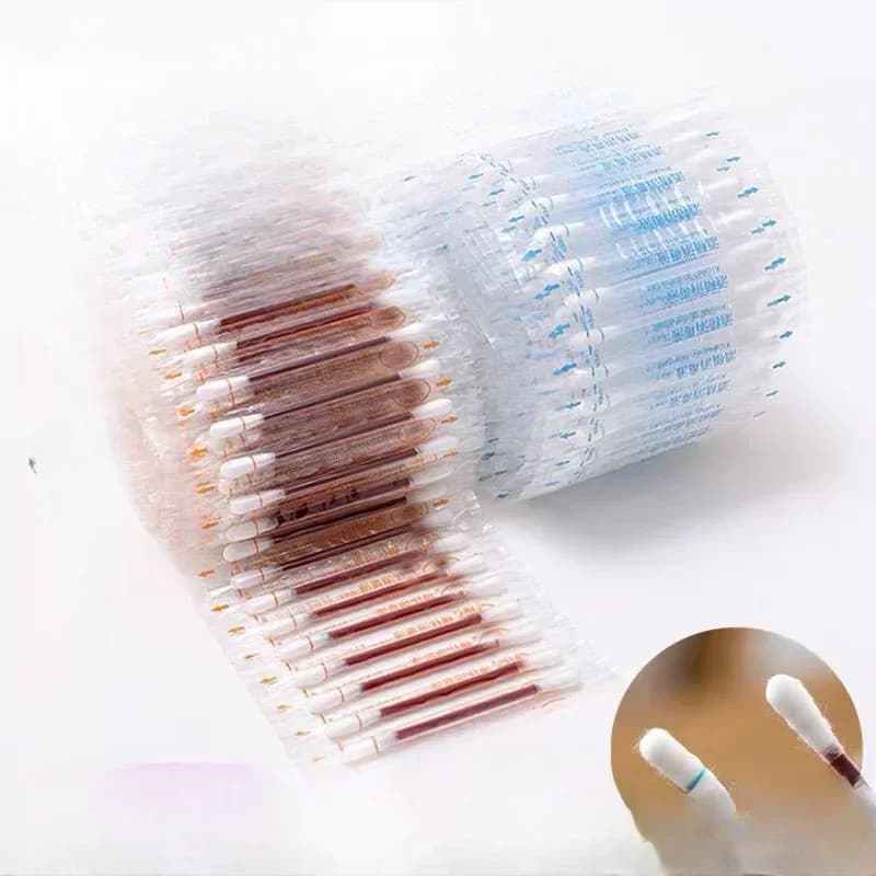 Bastoncino di cotone con iodio medico monouso Tampone di cotone disinfettato con iodio Cura della pulizia Tamponi di cotone per ferite Kit di pronto soccorso per aiuti Fornitori