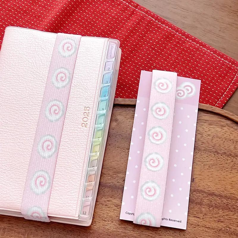 Cinghie Regolabili per Quaderni, Decorazione Fai-da-Te per Quaderni a Fogli Mobili, Elastico Decorativo con Stelle Carine per Planner A7 M5