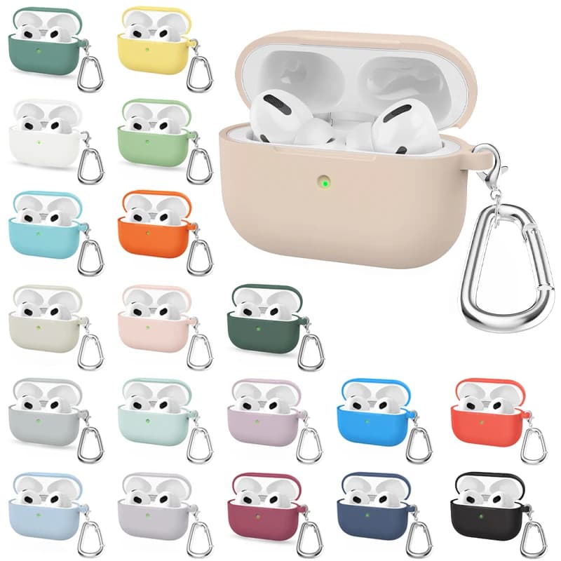 Custodia Protettiva per Auricolari AirPods Pro 1, Cover in Silicone Wireless Bluetooth per AirPod Pro con Gancio, Accessori per Cuffie