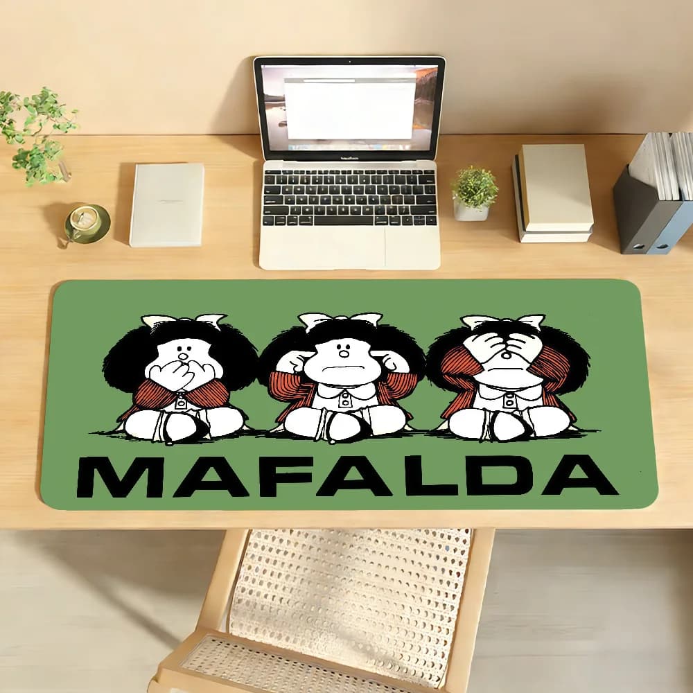Tappetino per mouse M-MafaldaS, antiscivolo, con bordo bloccabile, per PC, laptop, accessori per ufficio, tastiera in gomma, grande, XXL, per gaming