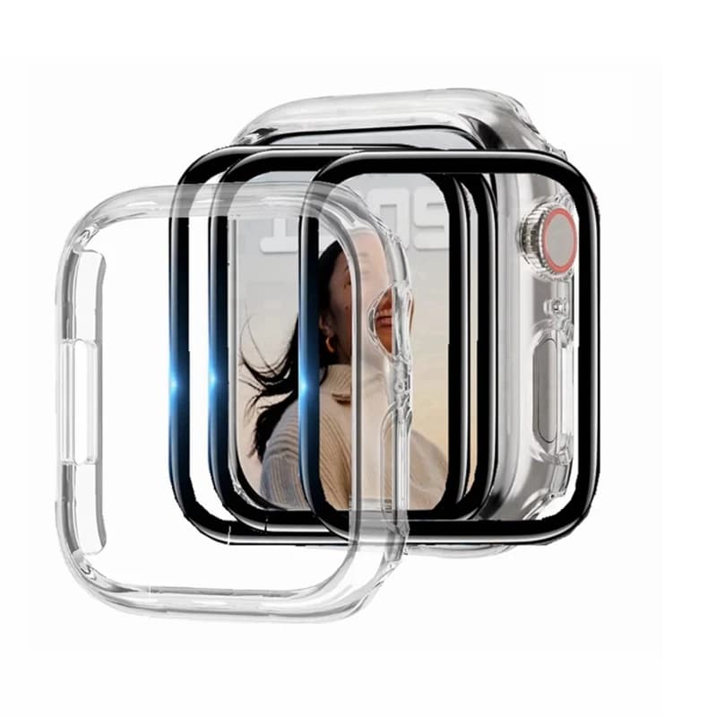 3 Protezioni per Schermo + 1 Cover per Apple Watch Ultra 3 2 4 5 6 7 8 9 10 11 45mm 41mm 44mm 40mm 42mm 38mm 46mm 49mm Accessori