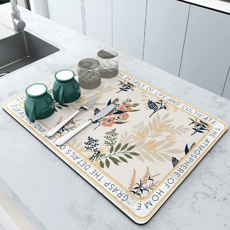 Tappetino per scolapiatti assorbente da cucina antiscivolo super assorbente Tappetino per asciugare i piatti da caffè Tappetino per scolapiatti per bagno ad asciugatura rapida Tappetino per stoviglie