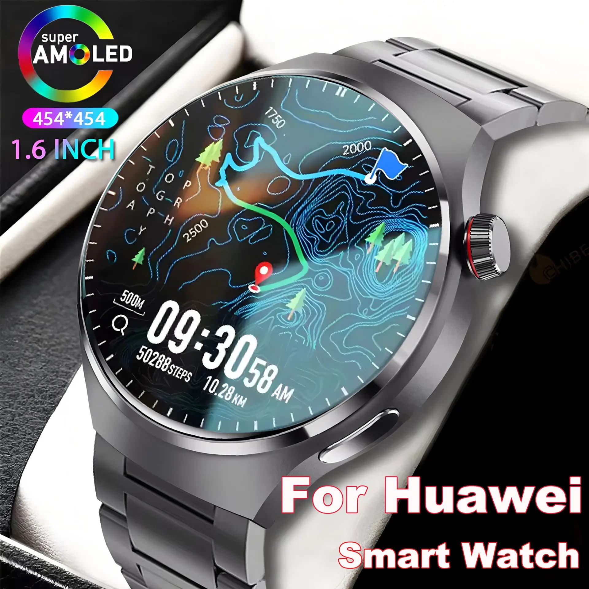 New For Men Women SmartWatch 1.61 ''Amoled Phone Frequency Cardiaca GPS Tracker Sport Waterproof Smart Watch for IOS Android