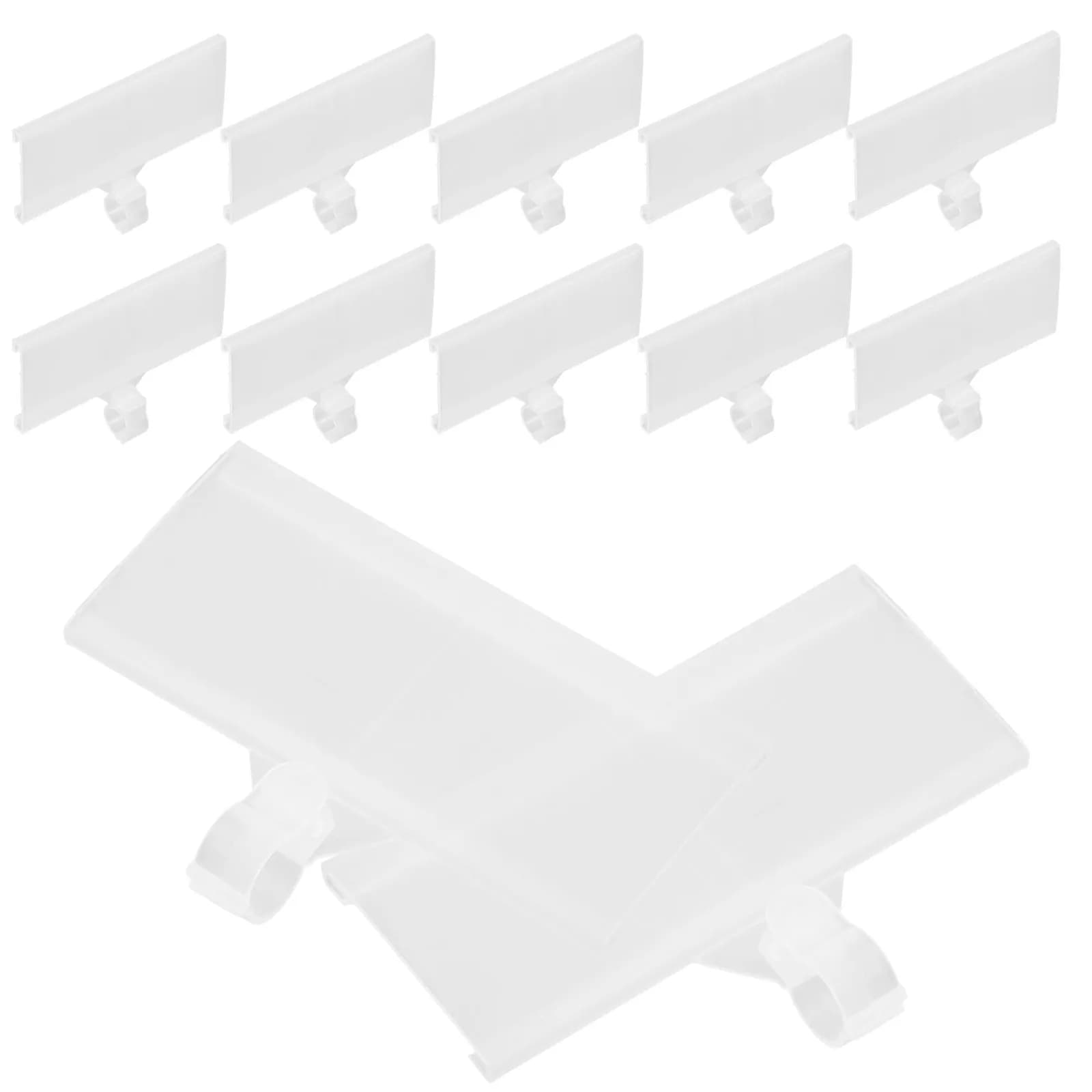 20 Pezzi Porta Etichette Prezzo in Plastica con Clip per Scaffali, Espositori a Cesto e Rastrelliere Metalliche