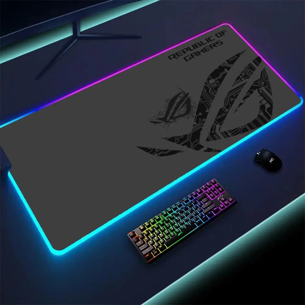Tappetino per mouse Demon Eye RGB Cool ROG Tappetino per mouse da gioco Tappetino per tastiera Tappetino per mouse per computer a LED Tappetino per mouse da gioco oversize XL