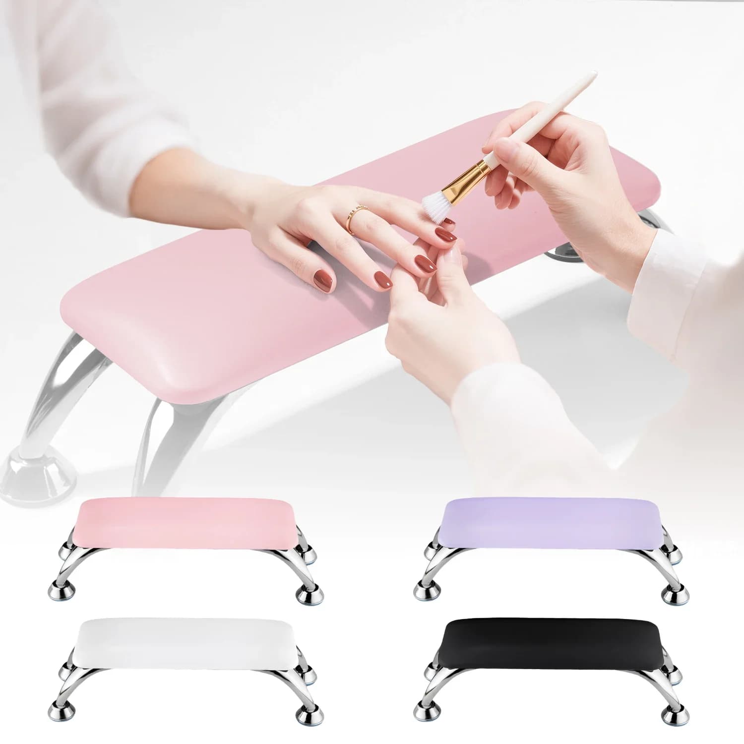 Set di tappetini per braccioli e nail art per saloni di bellezza Cuscino per le mani in pelle in fibra ultrafine antiscivolo e resistente all'usura universale per