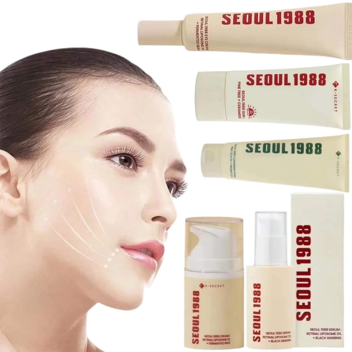 Seoul 1988 Crema idratante per la cura Antirughe Invecchiamento Collagene Crema liscia Idratante Ridurre i pori Crema sbiancante Cura della pelle