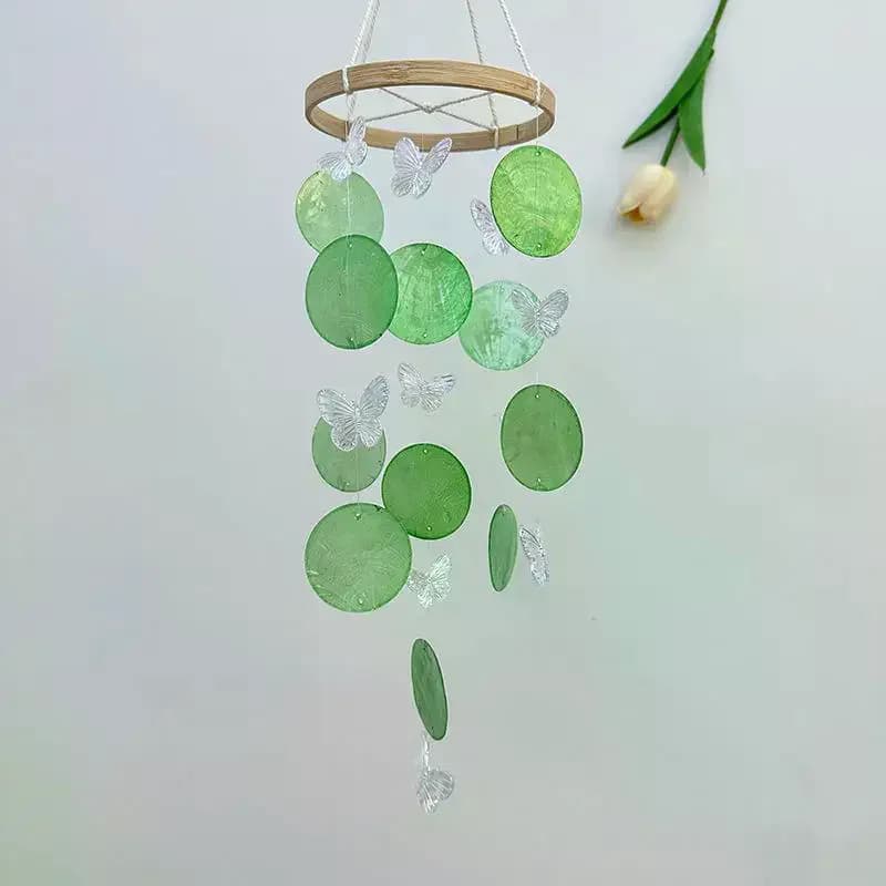 Creative Hanging Moon Wind Chimes Natural Shells With Crisp Ringtones Dream Catchers Home Decoration Circle Shells Pendant