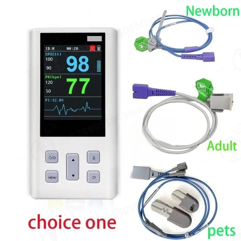 Handheld Pulse Oximeter Veterinary Vital SPO2 PR PI Heart Rate Monitor With Memory Adult Neonatal Pets Hospital Clinic Household