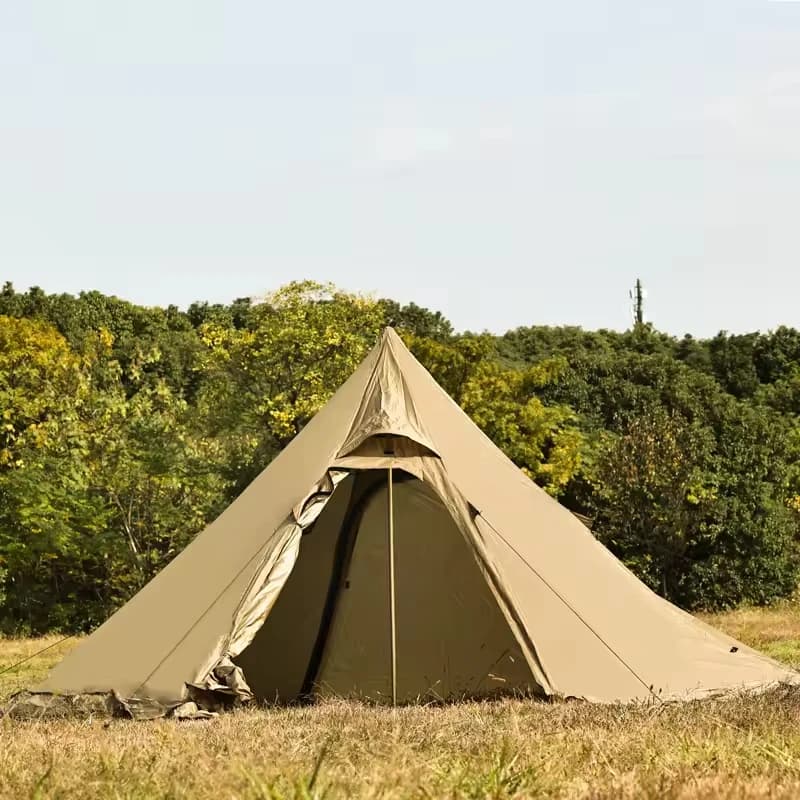 Outdoor Camping Pyramid Tent Curved Door Four-season Summer Rainproof Lightweight Wear-resistant Oxford Fabric Camouflage Canopy