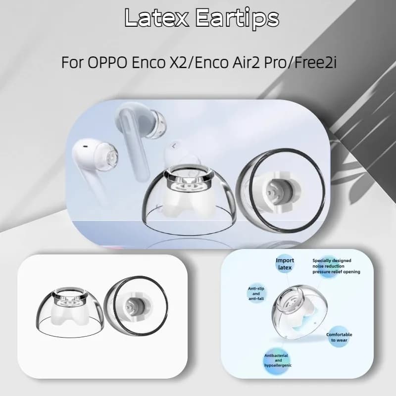 Latex earphones for OPPO Enco X2 Wireless Bluetooth Headphones Non-slip earplugs with noise cancellation for Enco Air2 Pro/Free2i earphones