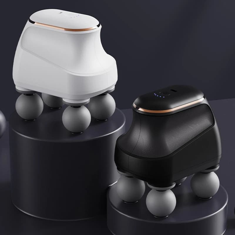 2025 New mini four-head rechargeable massage gun – Portable muscle relaxation and neck massager for fitness recovery