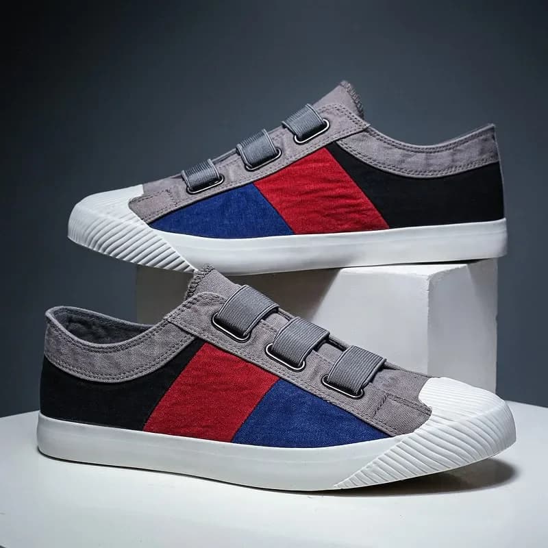 Sneakers casual estive in tela per uomo, mocassini comodi, scarpe vulcanizzate piatte, scarpe da skateboard da uomo traspiranti e antiscivolo