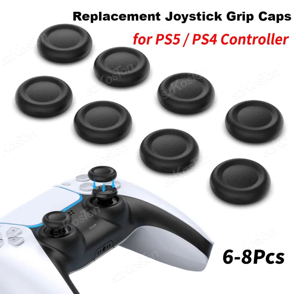 6-8 pezzi Cappucci per impugnatura di ricambio per joystick per controller PS5 / PS4 Manopole per pollice antiscivolo Parte di riparazione per accessori da gioco PS5