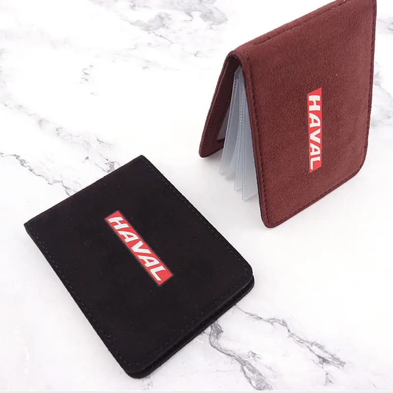 Per Haval F7 II 2024 Car Styling Pelle Scamosciata Porta patente di guida Documenti di guida ID aziendale Borsa per carte di passaporto Accessori auto