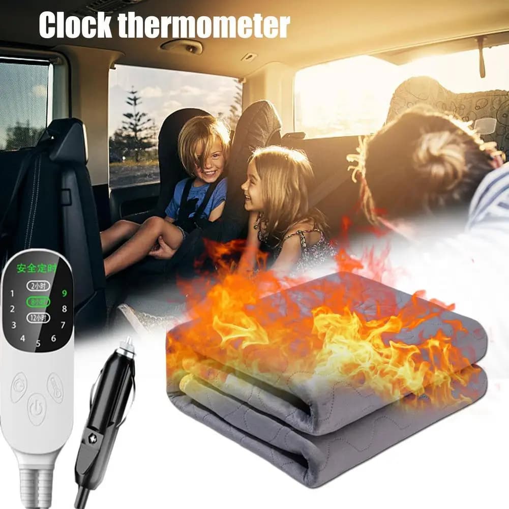 Coperta riscaldata elettrica per auto 12V Coperta calda a risparmio energetico per auto 70x180 cm/120x150 cm Tappetino per coperta riscaldante per auto per camion camper