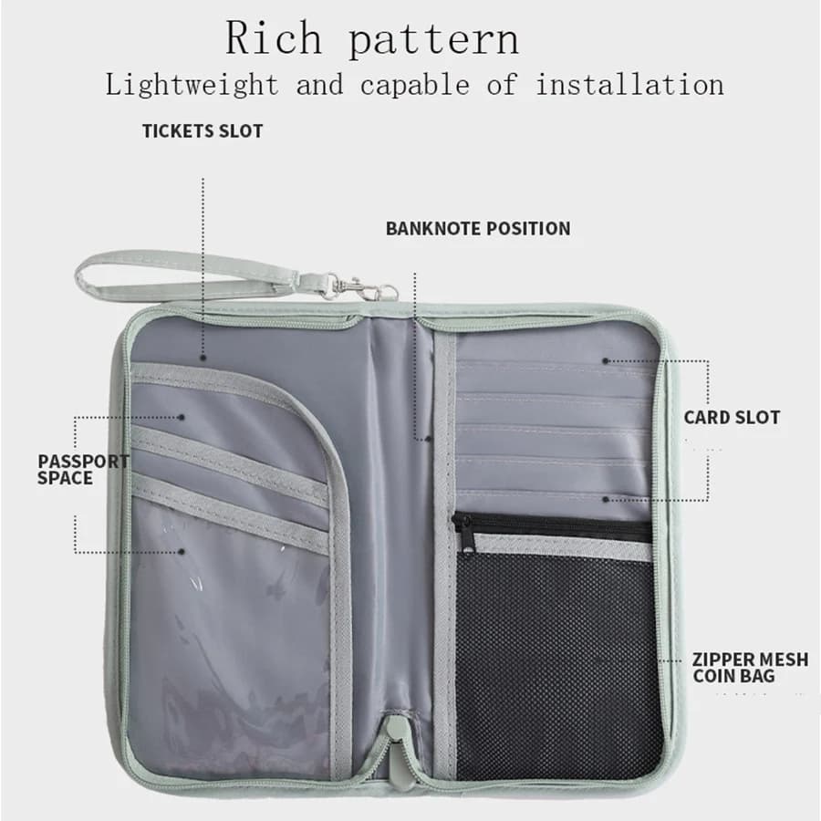 1 pz portafoglio da viaggio RFID Blocking Family Passport Holder Carry Storage Case porta passaporto organizzatore di documenti in contanti per carte/Ti