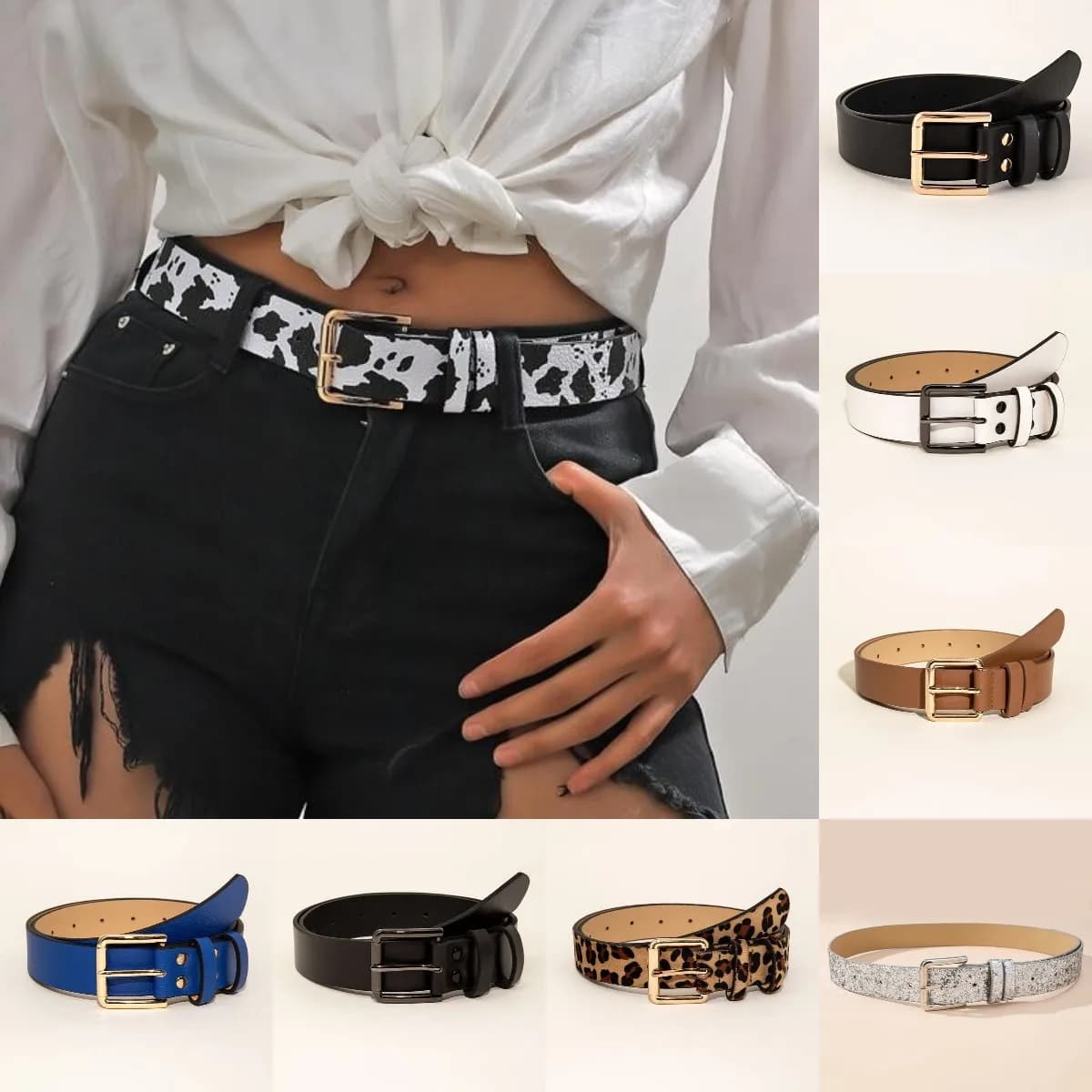 High Quality Ladies BeltBasic Policy Solid Color PU Belt Jeans Dress Versatile Belt Romantic Street Classic Wind Popular Trend