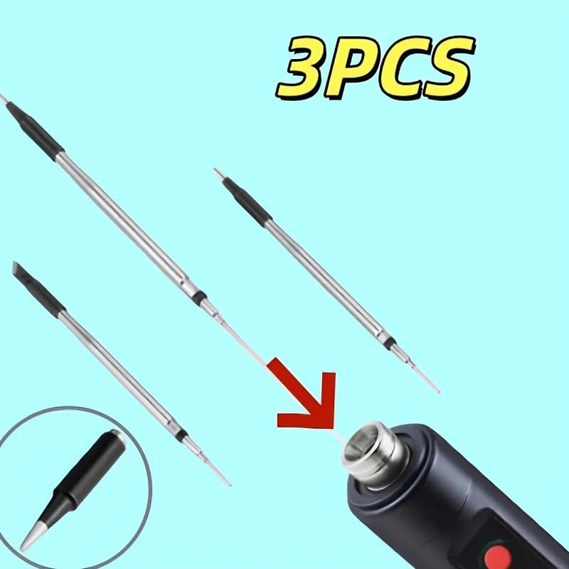 USB‑5V Portable Soldering Iron Tips 3Pcs B/C/K Model, Replacement Solder Tip for Electronics Repair & Circuit Board Welding