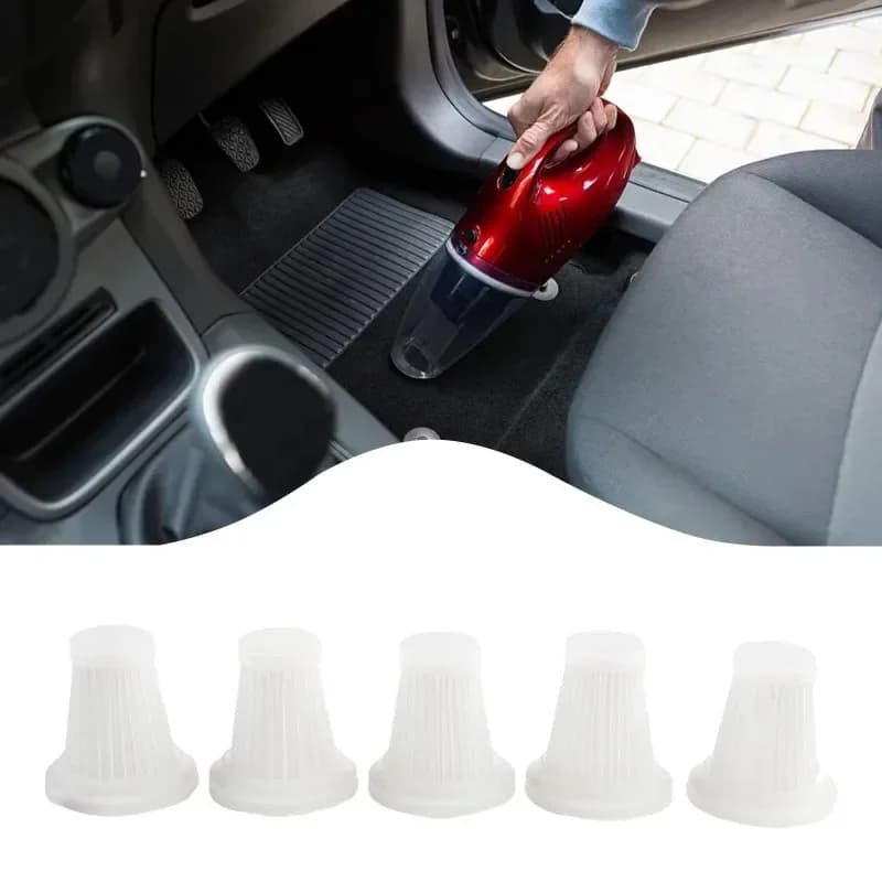 5 Pezzi Filtro per Aspirapolvere Portatile Senza Fili per Auto, Cartuccia Lavabile e Riutilizzabile per la Raccolta della Polvere, per la Pulizia dell'Auto