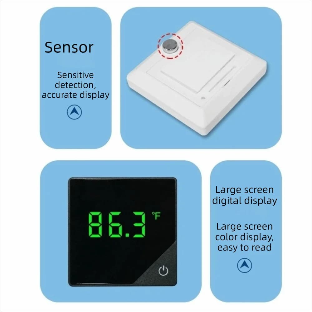 Termometro Digitale di Alta Precisione per Acquario con Display LED Wireless e Adesivo Esterno