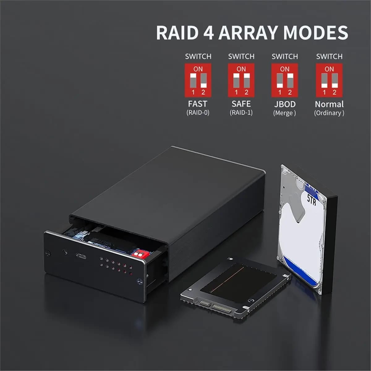 [VALUE PACK]2.5 Inch Dual Bay Hard Drive Enclosure USB3.0 to 2.5" SATA I/II/III HDDs SSDs External Enclosure Support UASP