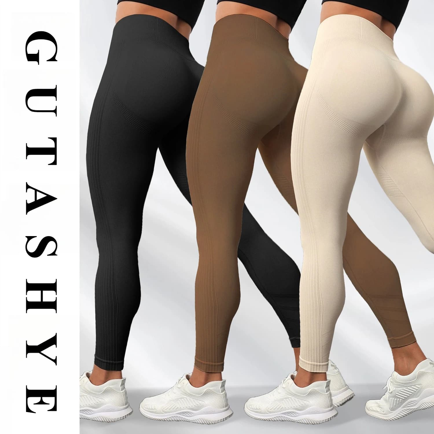 Leggings Yoga a Vita Alta Modellanti per Donna, Pantaloni Sportivi Elasticizzati con Effetto Lifting, Asciugatura Rapida