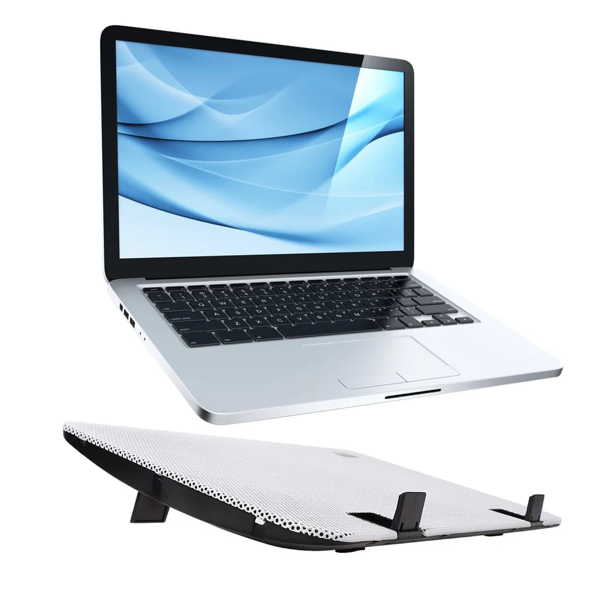 Supporto di raffreddamento per laptop da 1 pezzo Supporto per notebook regolabile da 15,6 pollici Supporto per dissipazione del calore Digitazione ergonomica Uso in dormitorio