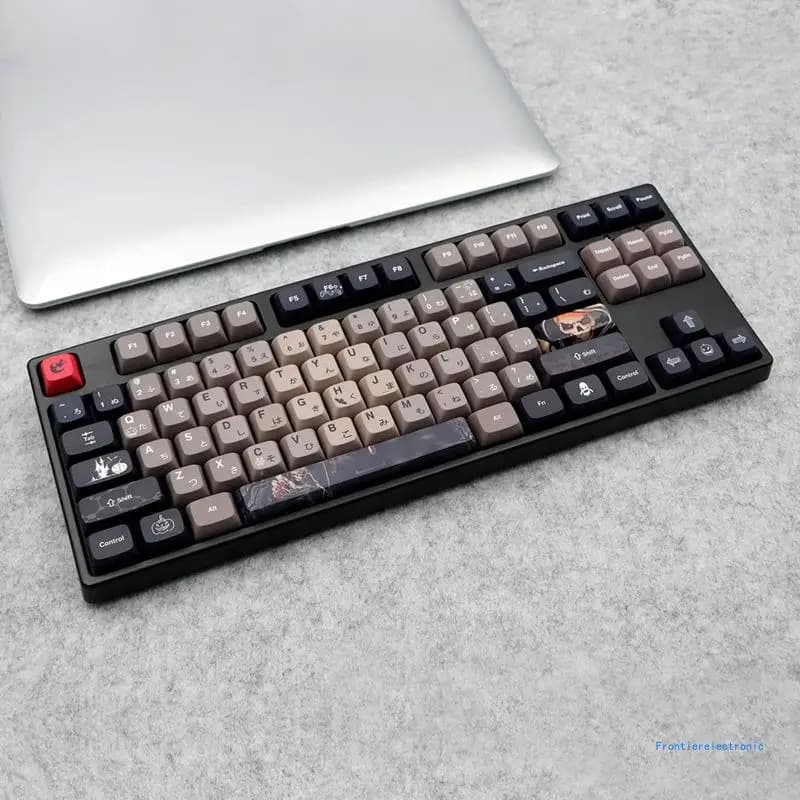 137Keys Halloween Theme Keycap XDA Profile Dye-Sublimation PBT Keycaps for Mechanical Keyboard ISO Layout 7u Split Space