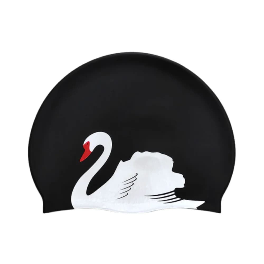 Plus Size Swimwear with Motive Printed Earrings Bathroom Heads Waterproof Non-slip Dive Hat for Pool