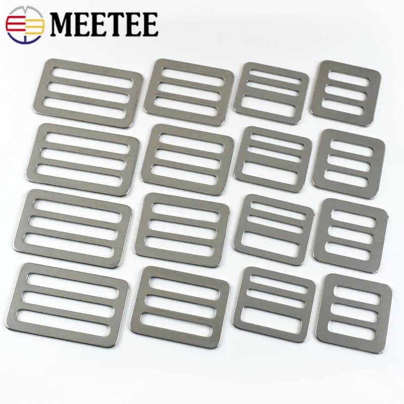 2/5/10Pcs 26-50mm Stainless Steel Buckle Tri-Glide Clasp Webbing Strap Adjuster Garment Decorative Clasps Hardware Accessories