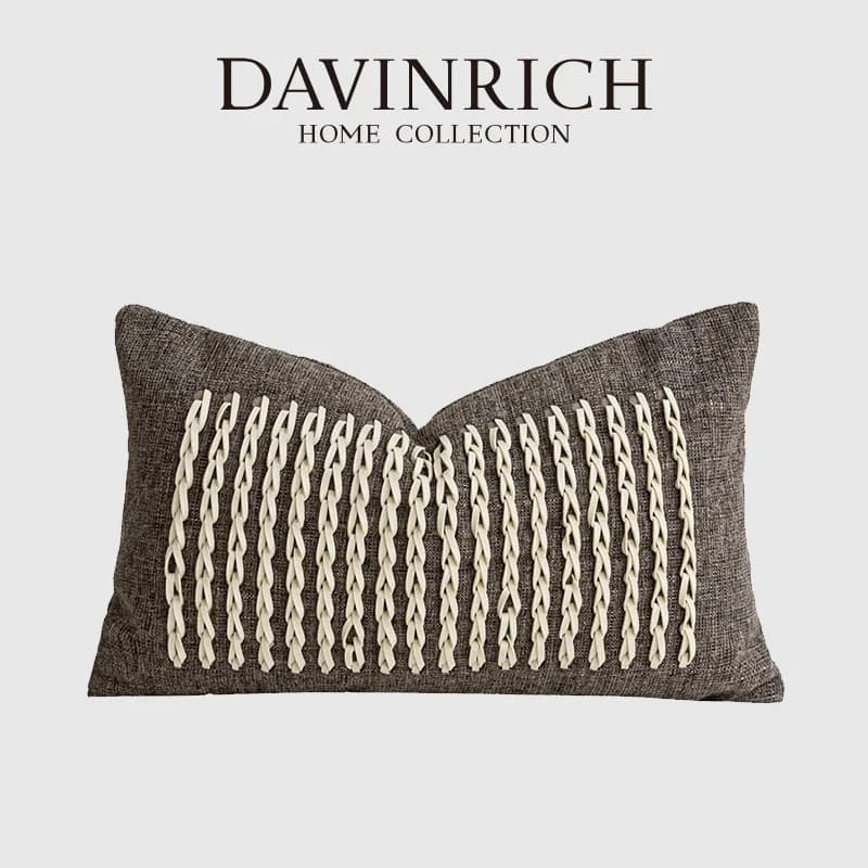 DAVINRICH Luxury Lifestyle Boutique federa per cuscino lombare curvata California Decor fodera per cuscino rettangolare per ufficio Villa Hotel