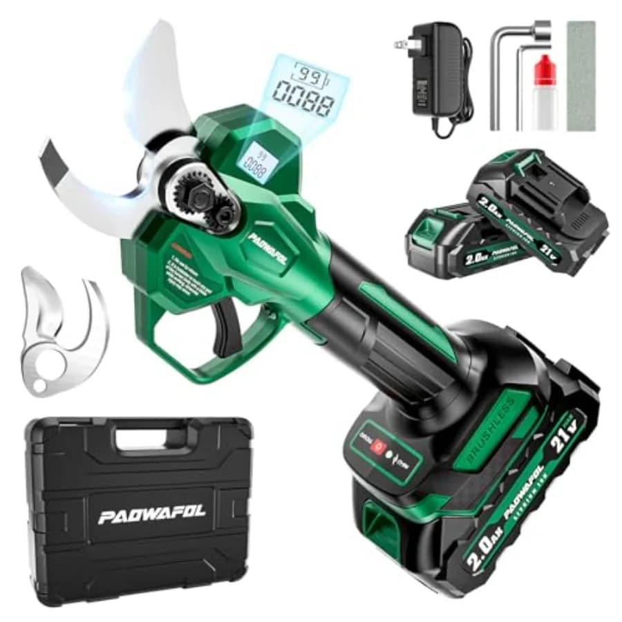 Forbici Elettriche per Potatura, Diametro di Taglio 1,6 Pollici (41mm), Senza Fili, con Display LCD, Motore Brushless 21V