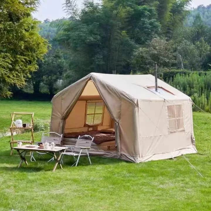 Tenda Gonfiabile Leggera ST per Campeggio Familiare all'Aperto con Foro per Stufa per l'Inverno