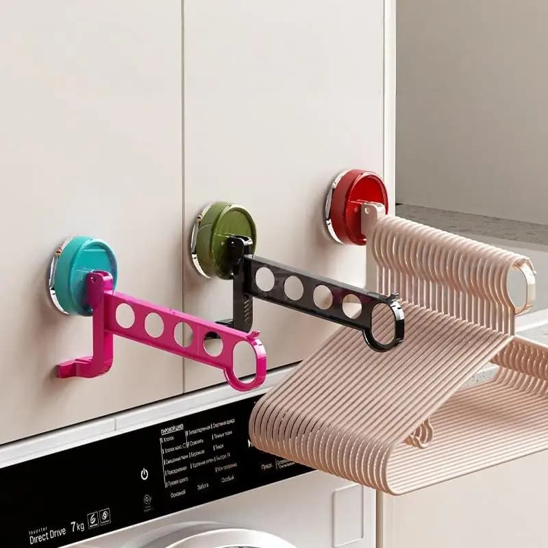 ●1Pcs Portable 5-Hole Laundry Rack Colorful Suction Cup Hangers For Travel Hotel And Home Drying Accessories