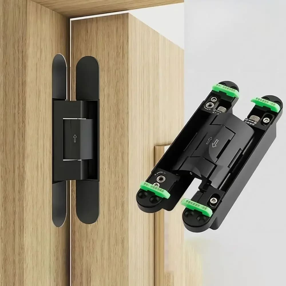 Cerniera regolabile idraulica con chiusura silenziosa, pieghevole, montaggio invisibile, dispositivo di chiusura automatica della porta, raccordi per mobili regolabili