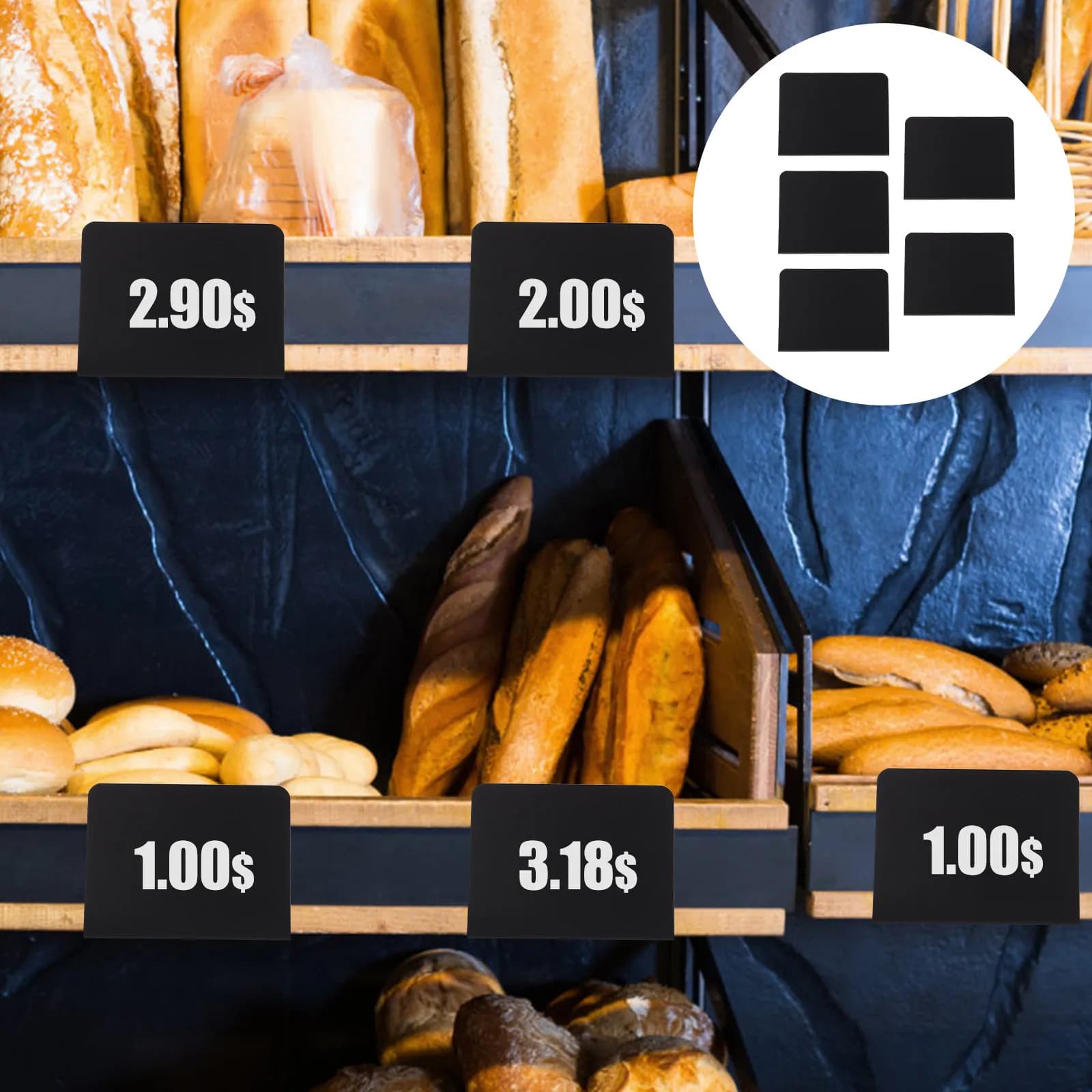 Set di 5 Etichette Scrivibili per Prezzi, Porta Messaggi in PVC per Espositori di Frutta e Verdura nei Supermercati