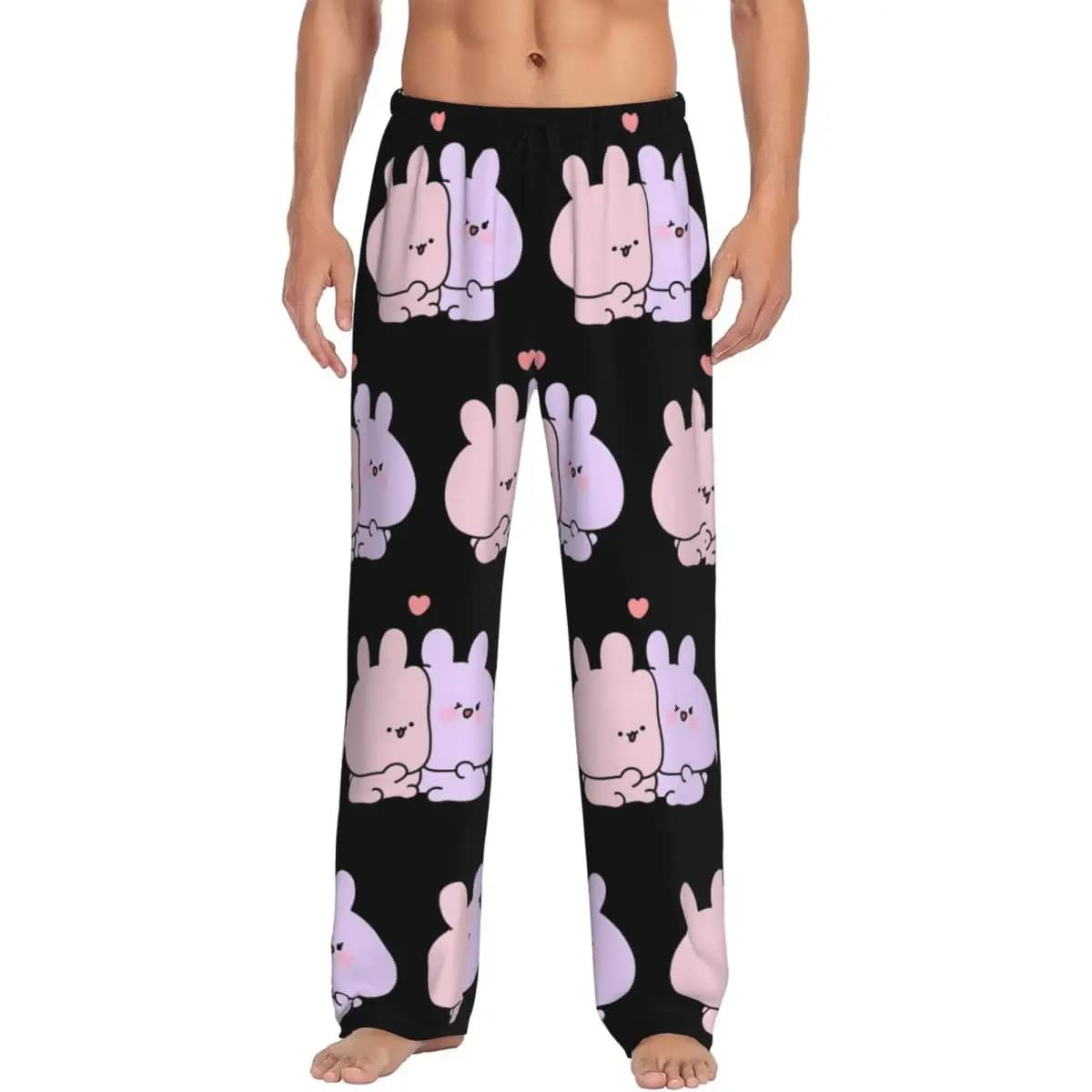 Pantaloni del pigiama Asamimichan personalizzati Indumenti da notte Cintura elastica da uomo Asamimi e Anemimi Pantaloni da salotto con tasche