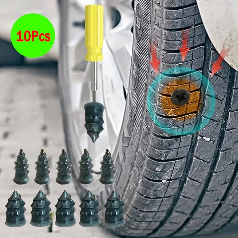 10Pcs Car Motorcycle Vacuum Tire Repair Nails Truck Scooter Bike Tire forature Repair strumenti Tubeless accessori in metallo di gomma