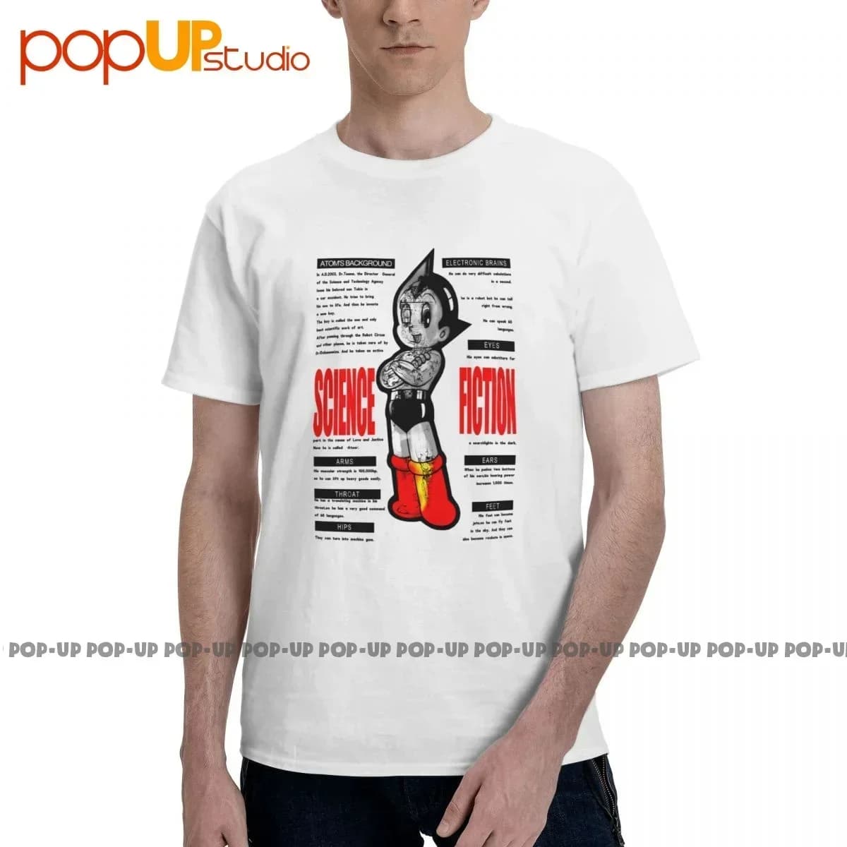 Top Evintage Astro Boy Mighty Atom 3D Hologram Tezuka Productions T-shirt Tee Style Shirt All-Match