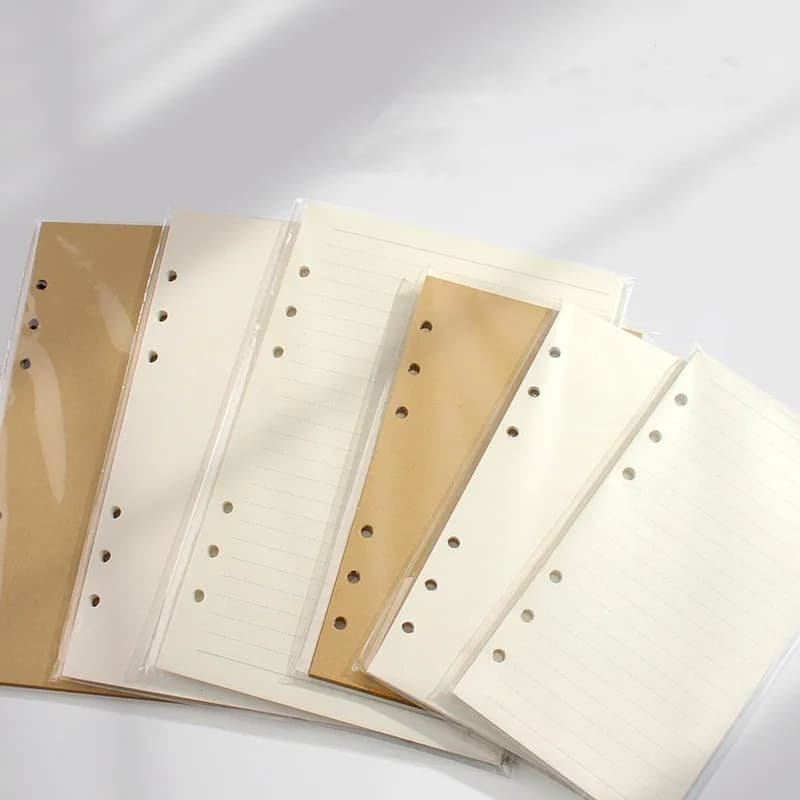 A5 A6 A7 Notebook a fogli mobili Ricarica Raccoglitore a spirale Pagina interna Settimanale Mensile per fare Linea Griglia a punti All'interno di carta di cancelleria